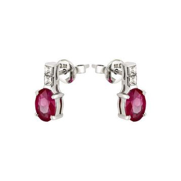 Tuğrul Altın T51 1.69 ct Pırlantalı Yakut Küpe