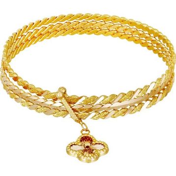 Tuğrul Altın T51 35 gr 22 Ayar Lazerli Aynalı Charm Altın Bilezik