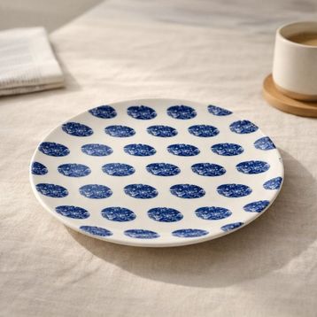 Tulu Porselen Madre Mavi 25 cm Servis Tabağı