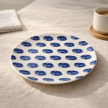 Tulu Porselen Madre Mavi 25 cm Servis Tabağı