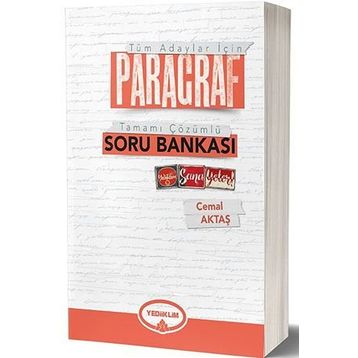 Tüm Adaylar İçin Paragraf Tamamı Çözümlü Soru Bankası Yediiklim Yayınları