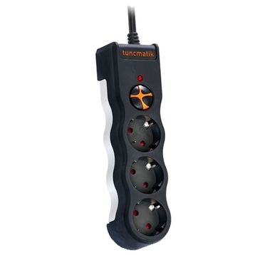 Tunçmatik TSK19010 Kablolu Üçlü Siyah Powersurge Akım Korumalı Priz