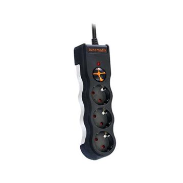 Tunçmatik TSK19010 Kablolu Üçlü Siyah Powersurge Akım Korumalı Priz