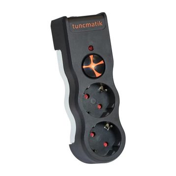 Tunçmatik TSK19022 Powersurge Siyah 2'li Akım Korumalı Priz