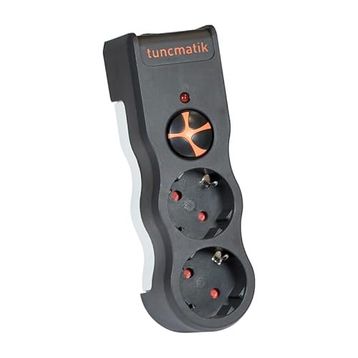 Tunçmatik TSK19022 Powersurge Siyah 2'li Akım Korumalı Priz