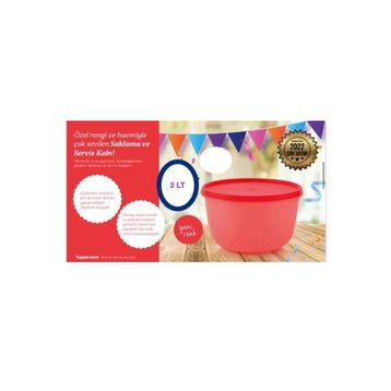 Tupperware 2 lt Kırmızı Kapaklı Saklama Kabı