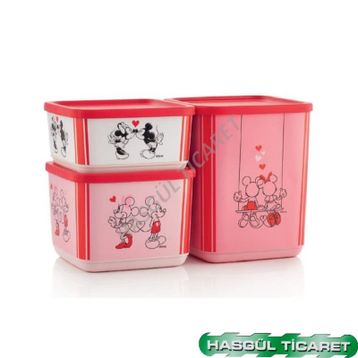Tupperware 3'lü Minnie Mickey Saklama Kabı