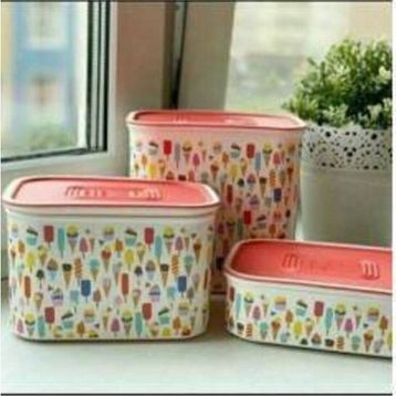 Tupperware 3'lü Su Dondurma Saklama Kabı