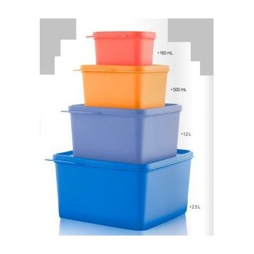 Tupperware 4'lü Renkli Dikdörtgen Saklama Kabı
