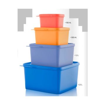 Tupperware 4'lü Renkli Dikdörtgen Saklama Kabı