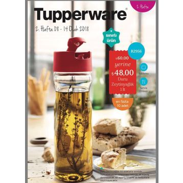 Tupperware 600 ml Kırmızı Duru Yağdanlık