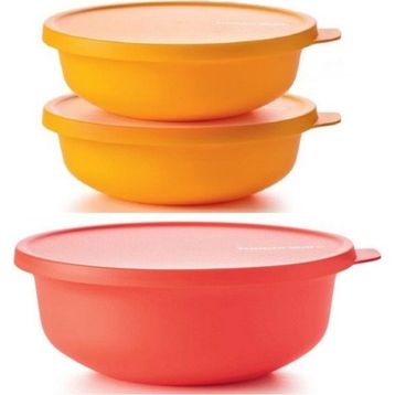 Tupperware Aloha 3'lü Turuncu Saklama Servis Hazırlık Kabı