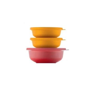 Tupperware Aloha 3'lü Turuncu Saklama Servis Hazırlık Kabı