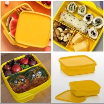 Tupperware Bölmeli 550 ml Sarı Beslenme Kabı