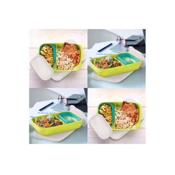Tupperware Bölmeli 590+120 ml Sarı ve Mavi Beslenme Kabı