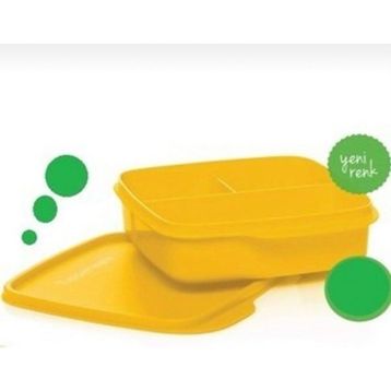 Tupperware Bölmeli Sarı 500 ml Beslenme Kutusu