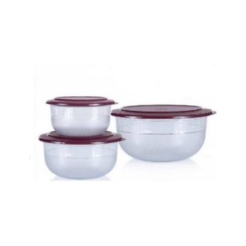 Tupperware Bordo 3'lü Kristalin Saklama Kabı