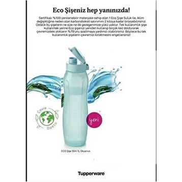 Tupperware Eco 1 lt Mavi Şişe