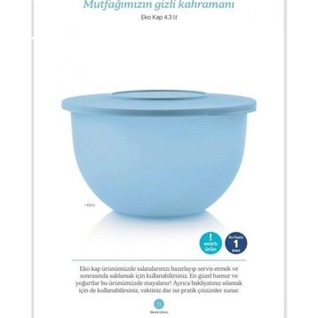 Tupperware Eko 4.3 lt Mavi Saklama Kabı