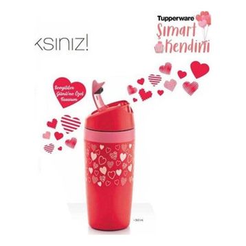 Tupperware Kalp Desenli Bardak 360 ml Termos