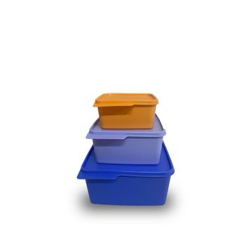 Tupperware Kare 3'lü 500-1.2-2.5 lt Saklama Kabı