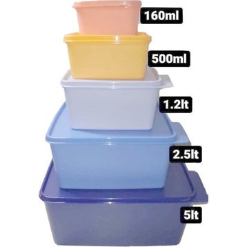 Tupperware Kare 5'li Saklama Kabı