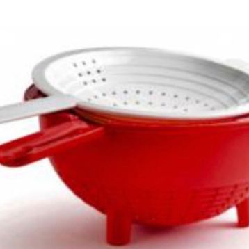 Tupperware Kırmızı Çift Süzgeç