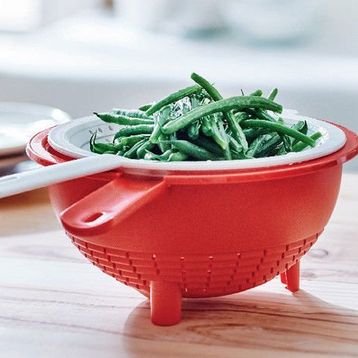 Tupperware Kırmızı Çift Süzgeç