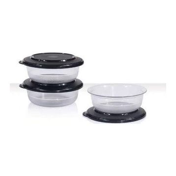 Tupperware Kristal 275 ml Siyah 3'lü Saklama Kabı