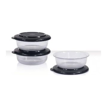 Tupperware Kristal 275 ml Siyah 3'lü Saklama Kabı