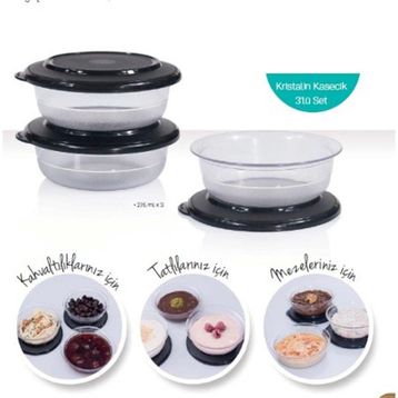Tupperware Kristalin 275 ML 3'lü Kase