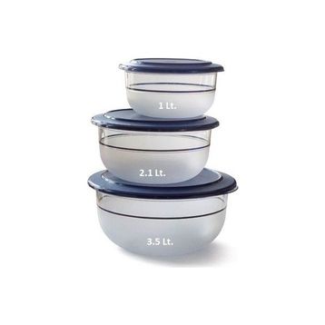 Tupperware Kristalin 3'lü Lacivert Saklama Kabı