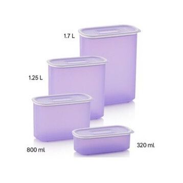 Tupperware Lila 4'lü Oval Saklama Kabı