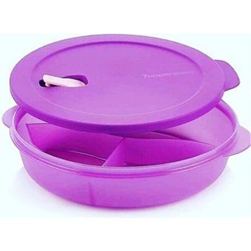 Tupperware Mikro Tabak 3 Bölmeli Mor Saklama Kabı