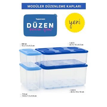 Tupperware Modüler 4'lü Düzenleme Kabı