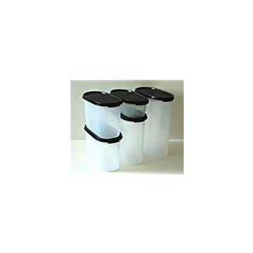 Tupperware Oval 5'li Siyah Saklama Kabı