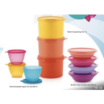 Tupperware Renkli 10'lu Saklama Kabı