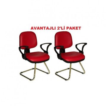 Türksit Kozmo Avantajli 2'li Paket Z Ayak Kirmizi Bekleme Koltuğu