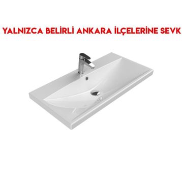 Turkuaz 032300-U 90x45 cm Cerastyle Elite Etajerli Lavabo