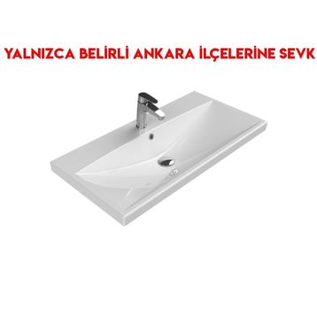 Turkuaz 032300-U 90x45 cm Cerastyle Elite Etajerli Lavabo