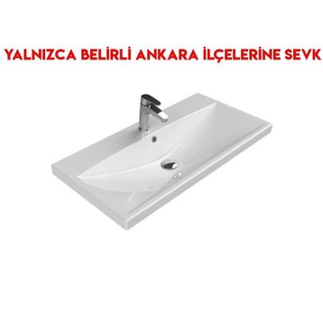 Turkuaz 032300-U 90x45 cm Cerastyle Elite Etajerli Lavabo