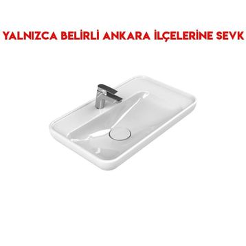 Turkuaz 072300-U 70x42 cm Cerastyle Lal Tezgah Üstü Lavabo