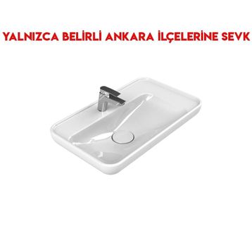 Turkuaz 072300-U 70x42 cm Cerastyle Lal Tezgah Üstü Lavabo