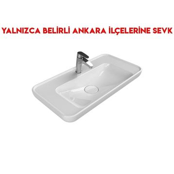 Turkuaz 072400-U 80x42 cm Cerastyle Lal Tezgah Üstü Lavabo