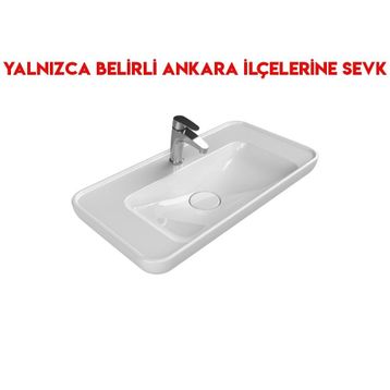 Turkuaz 072400-U 80x42 cm Cerastyle Lal Tezgah Üstü Lavabo