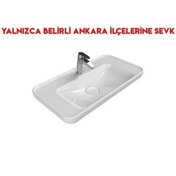 Turkuaz 072400-U 80x42 cm Cerastyle Lal Tezgah Üstü Lavabo