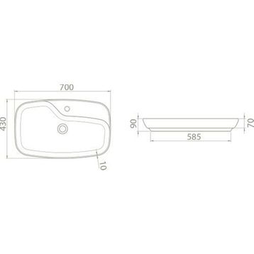 Turkuaz 074400 70x43 Cm Nova Lavabo