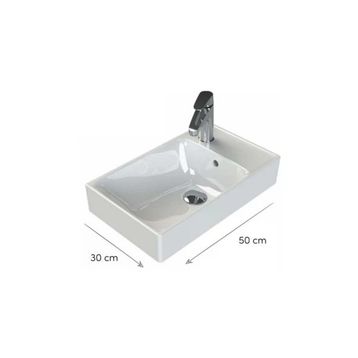 Turkuaz 50x30 cm Sharp Etajerli Lavabo