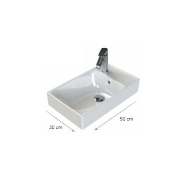 Turkuaz 50x30 cm Sharp Etajerli Lavabo