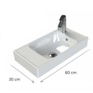 Turkuaz 60x30 cm Sharp Etajerli Lavabo